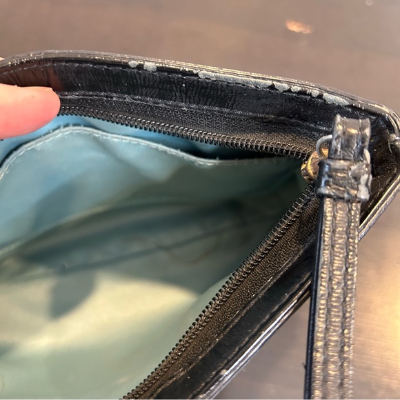 Coach Ergo Pleated Patent Leather Large Wristlet Black - Picture 3 of 4